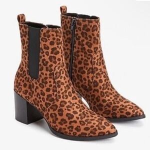 Express Leopard Pattern Ankle Booties